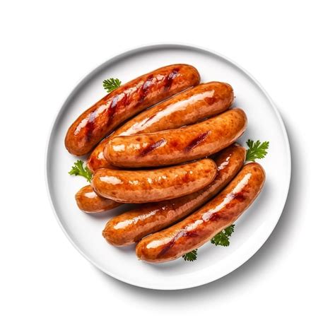 Premium Photo Grilled Sausages Isolated On White Background