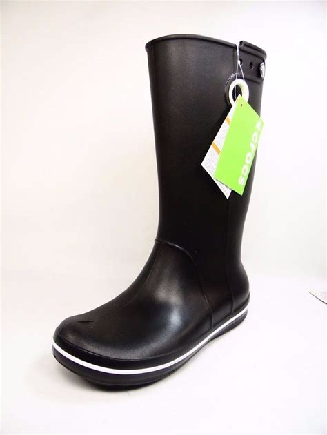 crocs Womens Crocband Jaunt Rain Boot Black Size 7W #Crocs #Rainboots ...