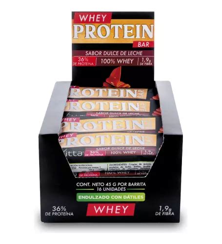 Caja 16 Barritas 100 Whey Revitta Protein Bar 45 Grs Cuotas sin interés