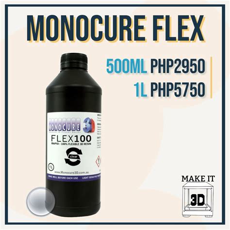 500ml 1l Monocure Flex 100 405nm Photopolymer Flexible 3d Printing