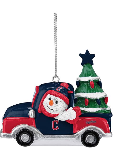 Cleveland Guardians Snowman Riding Truck Ornament