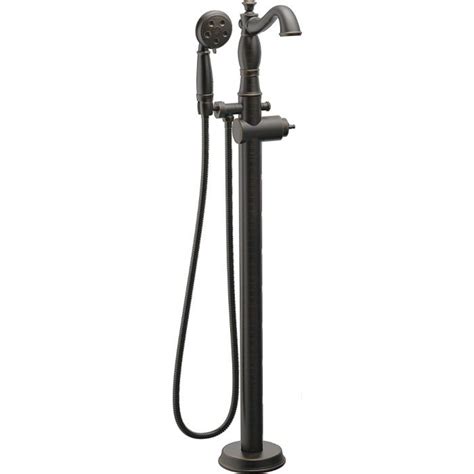 Delta Faucet Cassidy Floor Mount Freestanding Tub Filler With Hand Held Shower Venetian Bronze