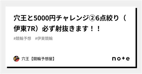 穴王と5000円チャレンジ②🔥6点絞り🔥（伊東7r）必ず射抜きます！！｜穴王【競輪予想屋】