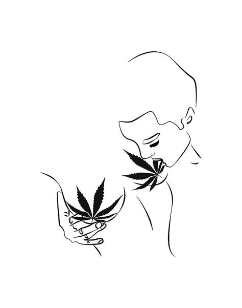 Female Smoking Art, Rolling Weed Print, Smoking Abstract Art Digital ...