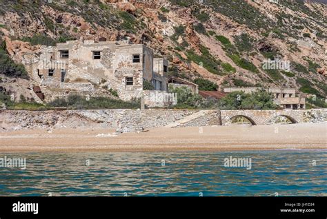 Abandoned Old Sulphur Quarry Thiorichia In Milos Island Greece The