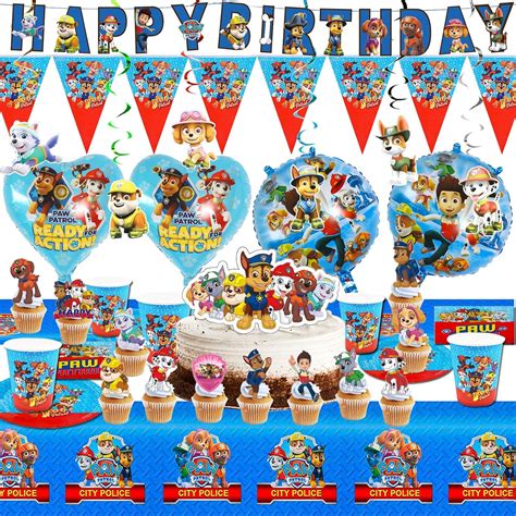 Decorazioni Paw Patrol Compleanno 68 Pezzi Kit Festa Compleanno