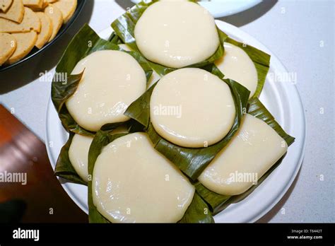 Banh Giay Glutinous Rice Cake Wrapped By Banana Leaves Traditional Vietnamese Food In New Year