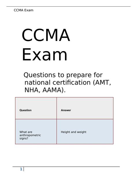 CCMA Exam Questions To Prepare For National Certification AMT NHA