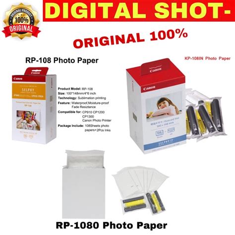 Jual Paper Canon Selphy Rp108 Kertas Photo Kp 108 For Printer Photo