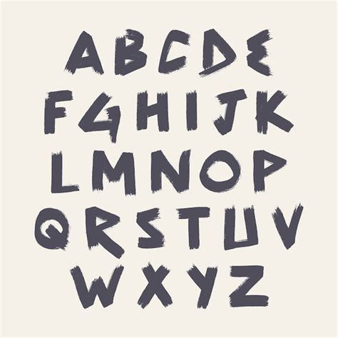 Premium Vector Hand Drawn Grunge Font Alphabet Collection