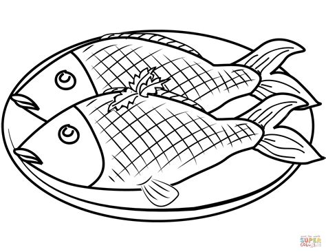 Dibujo De Plato Con Pescado Para Colorear Dibujos Para Colorear Imprimir Gratis