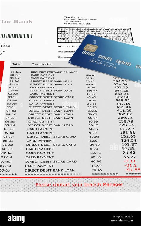 Credit Cards On Bank Statements Stock Photo Alamy