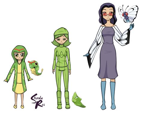 caterpie evolution gijinka by shinda-rei on deviantART