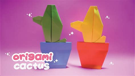 Origami Cactus Step By Step Easy Instructions Youtube