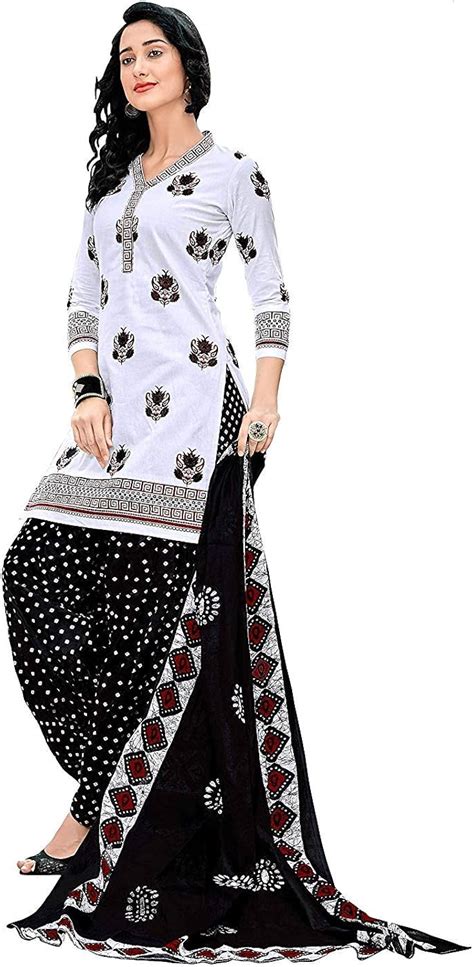 Vintflea Womens S Cotton Unstitched Salwar Suit Indian Punjabi Style