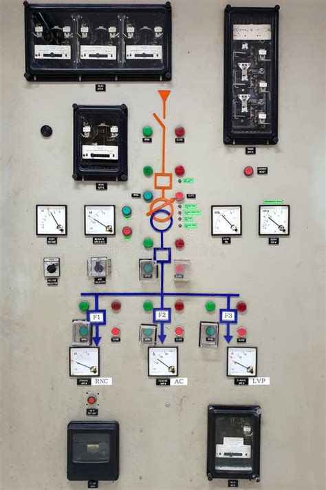 Electrical Single-line Diagram and Electromechanical Protection Relay, Metering on Mimic Panel ...