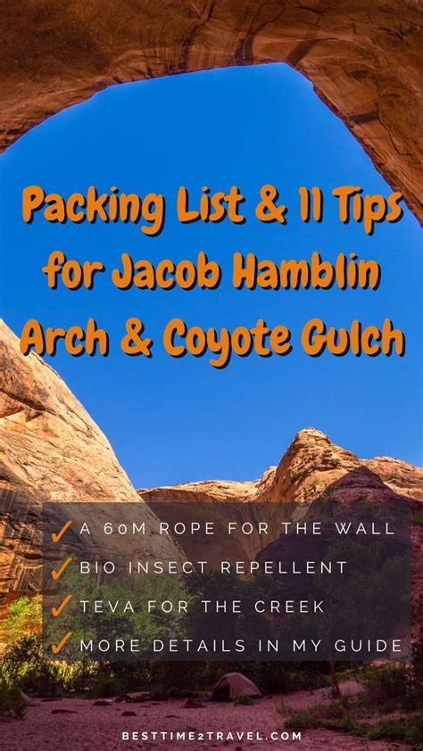 Packing List And 11 Tips For Jacob Hamblin Arch And Coyote Gulch In