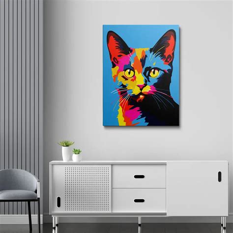 Colorful Abstract Cat Painting Art Of Paint By Numbers