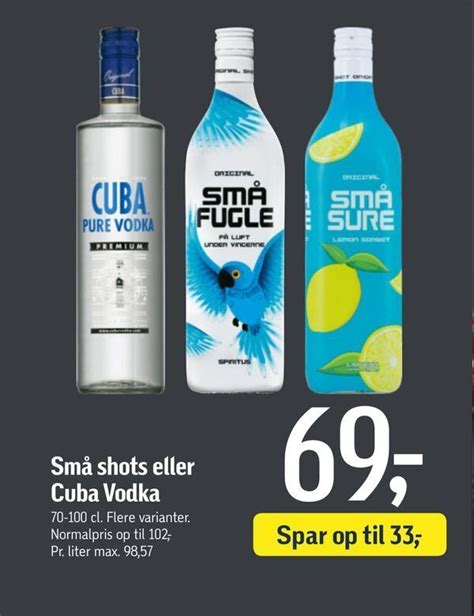 Små shots eller cuba vodka tilbud hos Føtex