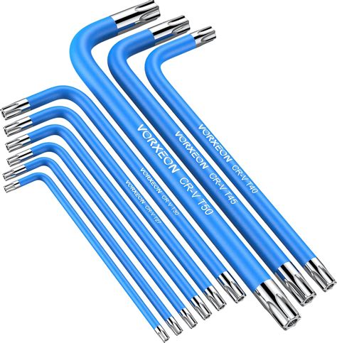 VORXEON 9PCS Torx Star Wrench Key Set Metric Long Arm Star Key Set L