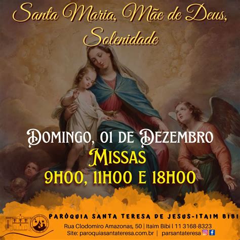 Santa Maria M E De Deus Solenidade Par Quia Santa Teresa De Jesus