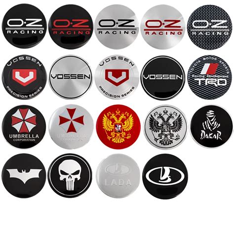 4PCS 60MM OZ VOSSEN HRE Car Wheel Center Hub Cap Sticker Car Badge