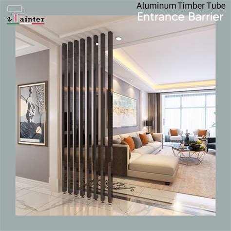 Aluminium Timber Tube Wall Partition Wooden Home Partition Divider