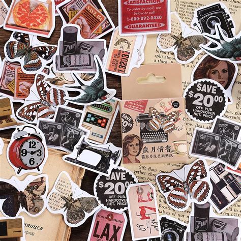 Home And Living Vintage Aesthetic Stickers For Scrapbook And Journal