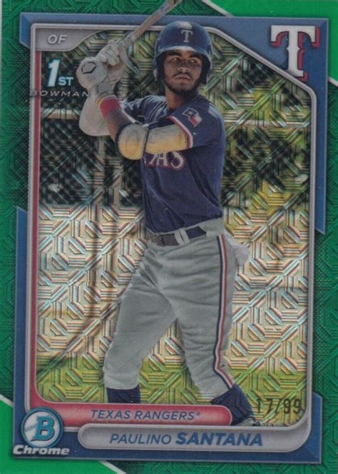 Paulino Santana Bowman Chrome Mega Box Bcp Prospects Green