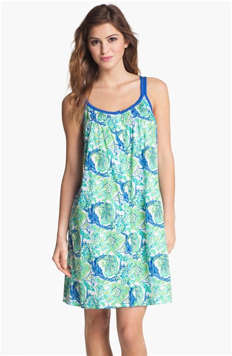 Lauren By Ralph Lauren Sleepwear Smocked Short Nightgown In Blue Grotto Floral Lyst