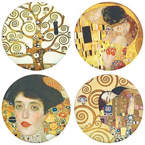 Buttonsmith Klimt Kiss Magnet Set Set Of 4 1 25 Magnets Made In