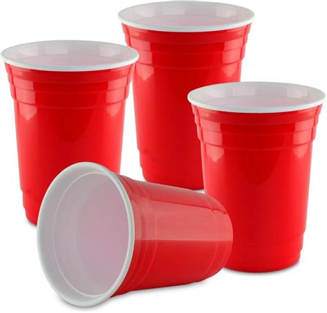 Double Wall 16 Oz Red Party Cup 4 Pack Reusable