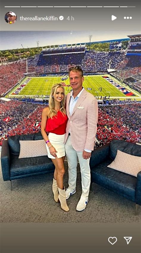 PHOTO: Ole Miss' Lane Kiffin is all smiles with GF Sally Rychlak after Rebels' win over GA Southern