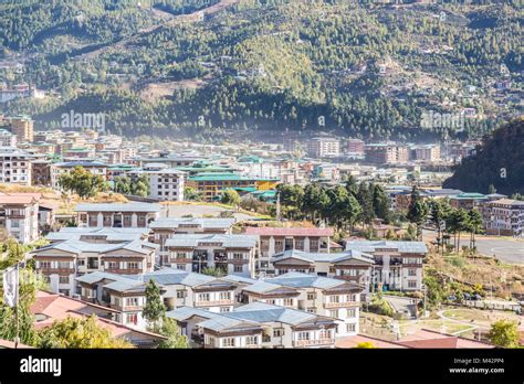 Thimphu Bhutan View Of The City Stock Photo Alamy