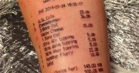 Mcdonald S Receipt Tattoo Imgur