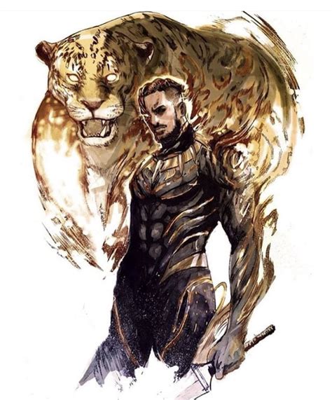 Golden Jaguar aka Killmonger by Nikolas Draper : r/Marvel