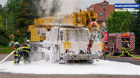 Brennender Autokran In Oderwitz Blaulichtreport Zittau