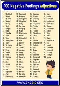 100 Negative Feeling Adjectives List - EngDic