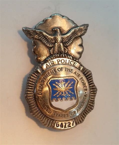 Usaf Air Police Badge With Enamel Seal Circa 1950 Police Badge