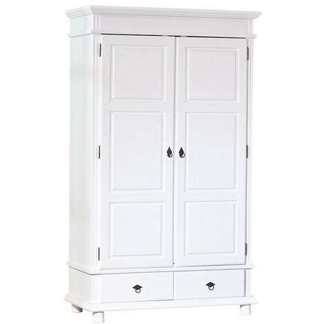 Armoire Portes Tiroirs Pin Massif Vernis Blanc Kanty