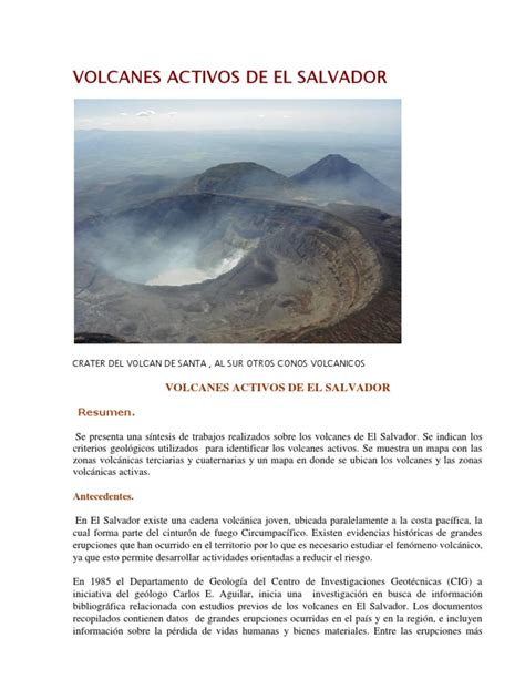 PDF Volcanes Activos De El Salvador DOKUMEN TIPS