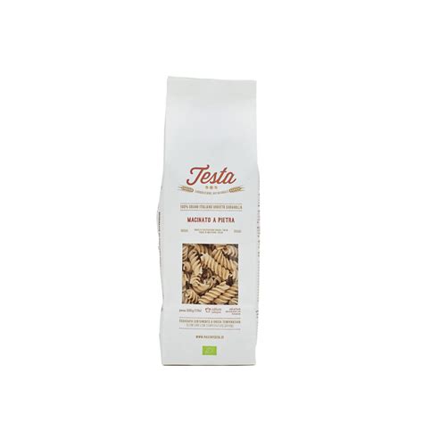 Fusilli Integrali Bio Di Grano Saragolla Macinato A Pietra Pasta Testa