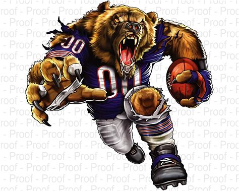 Chicago Png, Bears Mascott Football Inspired Design Png - Etsy