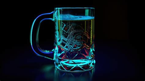 Premium AI Image | A glass of beer with a blue light on it