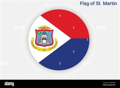 High detailed flag of St. Martin. National St. Martin flag. North ...