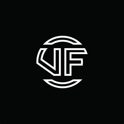 Vf Logo Monogram With Negative Space Circle Rounded Design Template