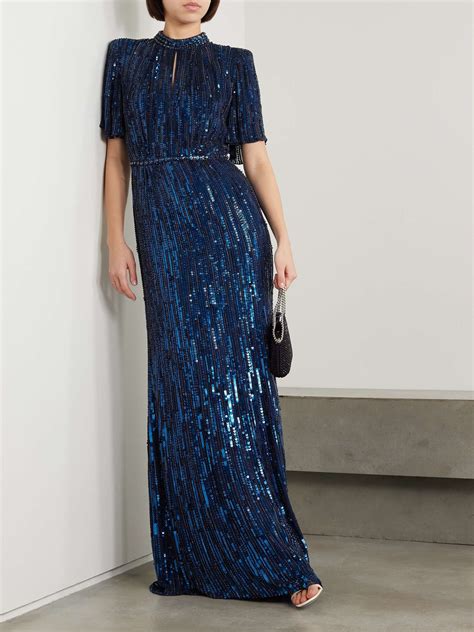 JENNY PACKHAM Viola Bead Embellished Sequined Tulle Gown NET A PORTER