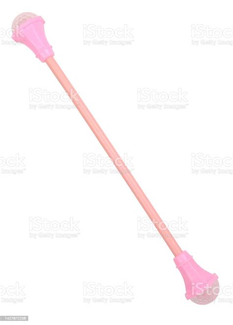 Majorette Baton Stick With White Diamonds On Ends Isolated On White