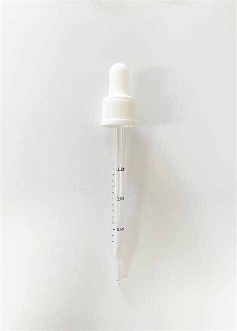 Matt White DIN18 Non Tamper Evident Glass Dropper Cap With Measurements