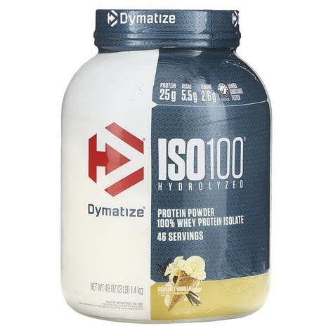 Dymatize Iso100 加水分解、100 ホエイタンパク質アイソレート 、グルメバニラ、3 Lb 1 4 Kg